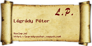 Légrády Péter névjegykártya